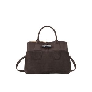 Borse A Mano Longchamp M Ebony Pelle Caffè | 42357-ECHA