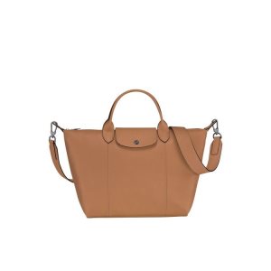 Borse A Mano Longchamp M Hazelnut Pelle Beige | 38479-XIAD