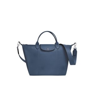 Borse A Mano Longchamp M Pelle Blu | 09837-NBIA