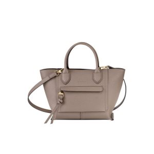 Borse A Mano Longchamp M Pelle Grigie Marroni | 48017-PEMC