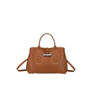 Borse A Mano Longchamp M Pelle Marroni | 91034-QLPX