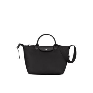 Borse A Mano Longchamp M Recycled canvas Nere | 35198-TSZP