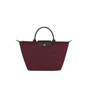 Borse A Mano Longchamp M Recycled canvas Bordeaux | 70394-OCXI