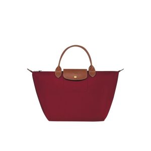 Borse A Mano Longchamp M Recycled canvas Rosse | 84095-TODV