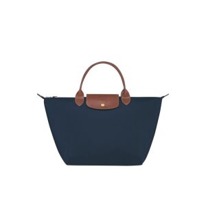Borse A Mano Longchamp M Recycled canvas Blu Marino | 92583-PLNS