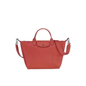 Borse A Mano Longchamp M Terracotta Pelle Arancioni | 32184-EODM