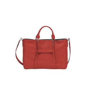 Borse A Mano Longchamp M Terracotta Pelle Arancioni | 72906-IOQE