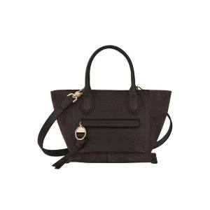 Borse A Mano Longchamp S Ebony Pelle Caffè | 85249-KCEM
