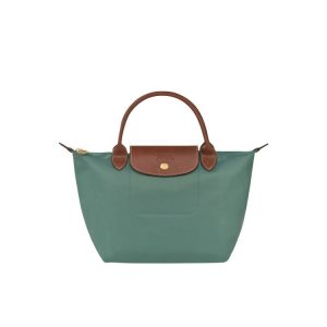 Borse A Mano Longchamp S Recycled canvas Grigie Verdi | 12790-ZBYN