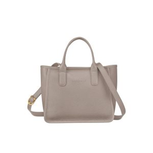 Borse A Mano Longchamp Turtledove Pelle Grigie | 78140-BNAT