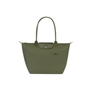 Borse A Tracolla Longchamp L Forest Recycled canvas Verdi | 02847-KIEQ