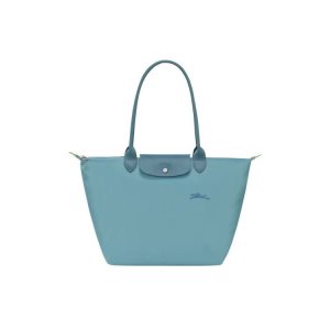 Borse A Tracolla Longchamp L Thunderstorm Recycled canvas Blu | 09865-ICQJ
