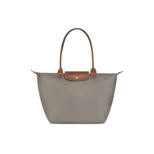 Borse A Tracolla Longchamp L Turtledove Recycled canvas Grigie | 30196-BAXW
