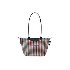 Borse A Tracolla Longchamp Long Tela Blu Marino Marroni | 80146-GJBO