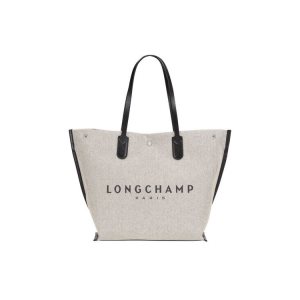 Borse A Tracolla Longchamp Shopping L Ecru Tela Beige | 90815-ELVF