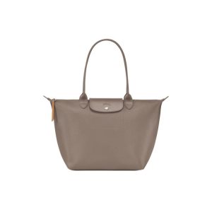 Borse A Tracolla Longchamp Shopping L Tela Grigie Marroni | 28537-SUHV