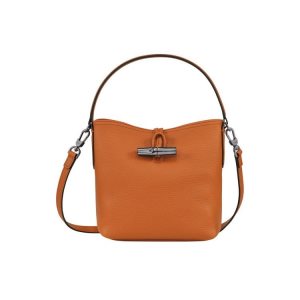 Borse Crossbody Longchamp Bucket S Saffron Pelle Arancioni | 23568-UCYV