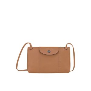 Borse Crossbody Longchamp Hazelnut Pelle Beige | 26395-NAGH