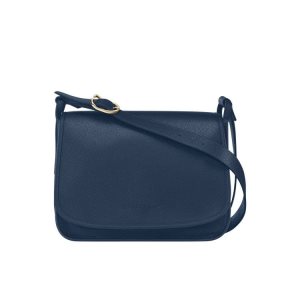 Borse Crossbody Longchamp L Pelle Blu Marino | 32760-UPQE