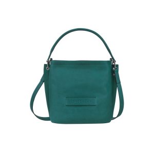 Borse Crossbody Longchamp Pelle Grigie Verdi | 61428-EJZS