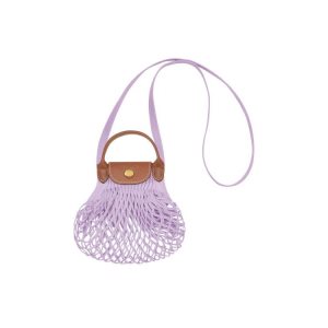Borse Crossbody Longchamp Xs Tela Viola | 64120-JFYR