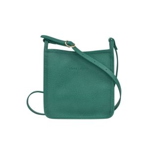 Borse Crossbody Longchamp Zipped S Pelle Grigie Verdi | 60392-QRYB