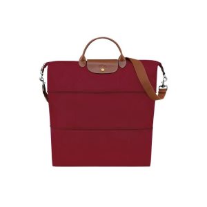 Borse Da Viaggio Longchamp Expandable Recycled canvas Rosse | 91325-BPEZ