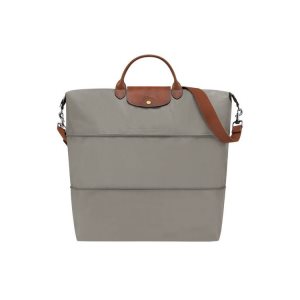 Borse Da Viaggio Longchamp Expandable Turtledove Recycled canvas Grigie | 32184-NJCI