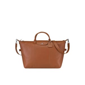 Borse Da Viaggio Longchamp L Caramel Pelle Marroni | 81702-NGPQ