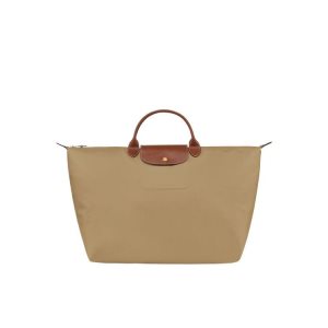 Borse Da Viaggio Longchamp L Desert Recycled canvas Khaki | 14236-LIRO