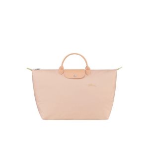 Borse Da Viaggio Longchamp L Flowers Recycled canvas Rosa Chiaro | 56472-JAPT