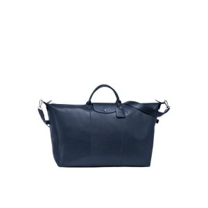 Borse Da Viaggio Longchamp L Pelle Blu Marino | 85430-FQSL