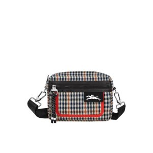 Borse Mini Longchamp S Tela Blu Marino Marroni | 49670-PIGZ
