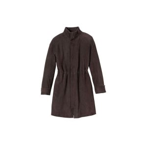 Cappotti Longchamp Ebony Pelle Caffè | 72601-CVMQ