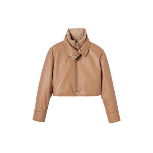 Cappotti Longchamp Pelle Beige | 18423-QHUF