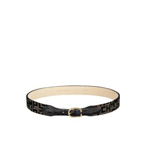 Cinture Longchamp Tela Grigie Marroni Nere | 18732-XVMD