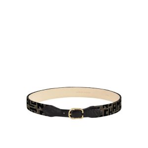 Cinture Longchamp Tela Grigie Marroni Nere | 45201-FDRV