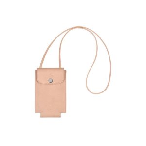 Cover Longchamp With Pizzo Flowers Pelle Rosa Chiaro | 49872-BHNK