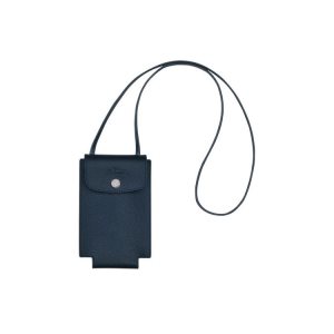 Cover Longchamp With Pizzo Pelle Blu Marino | 05729-ZKFB