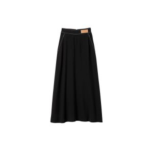 Gonne Longchamp Lana Vergine Nere | 67124-TRZL