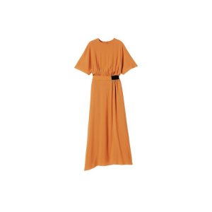 Gonne Longchamp Long Saffron Lana Vergine Arancioni | 64091-CKRA