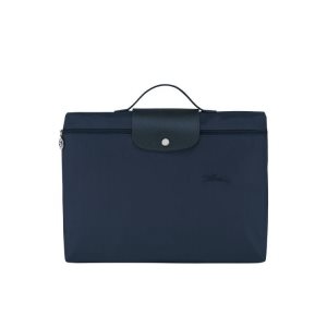 New Longchamp Folder Recycled canvas Blu Marino | 12780-IPSN