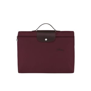 New Longchamp Folder Recycled canvas Bordeaux | 86527-VKRC