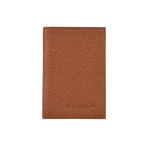 Pochette Longchamp Passport Cover Caramel Pelle Marroni | 14965-ZAOR