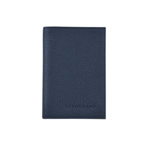 Pochette Longchamp Passport Cover Pelle Blu Marino | 80357-TILG