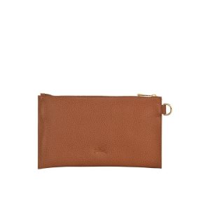Pochette Longchamp Pouch Caramel Pelle Marroni | 08357-BRFU