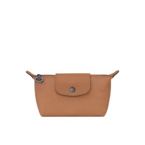 Pochette Longchamp Pouch Hazelnut Pelle Beige | 59364-ILWV