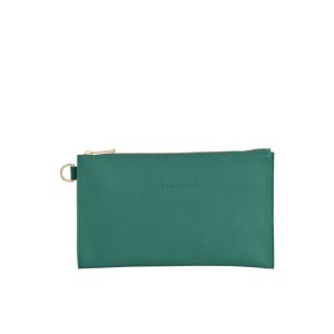 Pochette Longchamp Pouch Pelle Grigie Verdi | 19287-PHSR