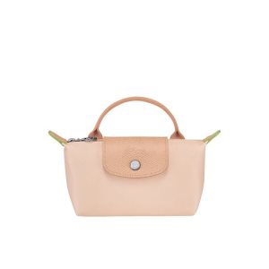 Pochette Longchamp Pouch With Flowers Recycled canvas Rosa Chiaro | 19356-XJHM