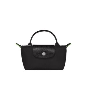 Pochette Longchamp Pouch With Recycled canvas Nere | 73904-GKXB